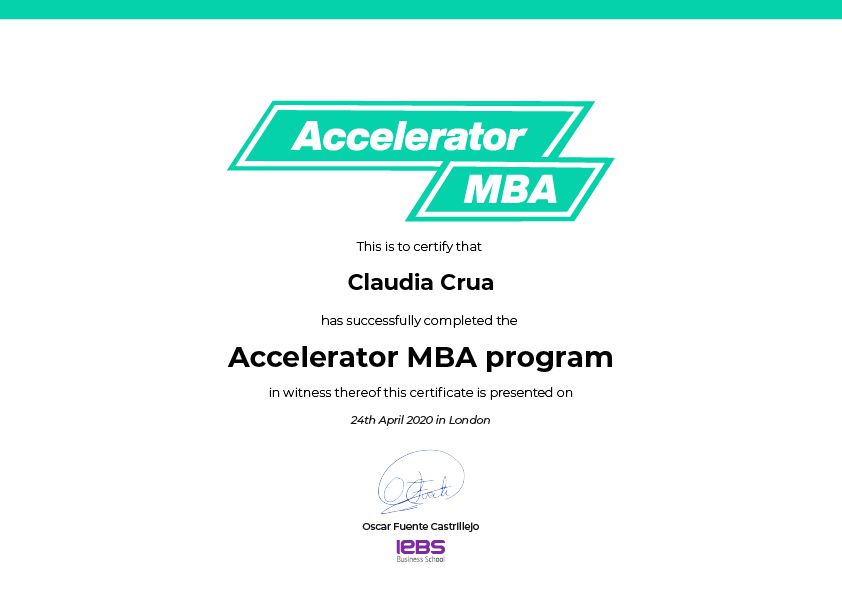 Certificado Accelerator MBA by IEBS